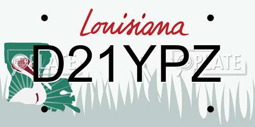 D21YPZ Louisiana License Plate