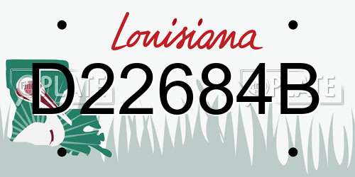 D22684B Louisiana License Plate
