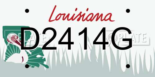 D2414G Louisiana License Plate