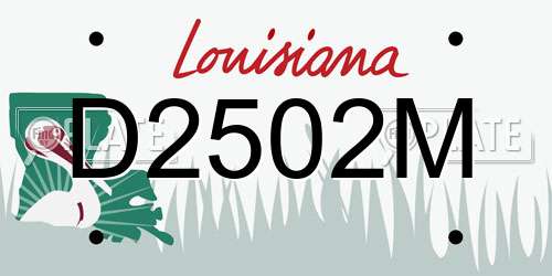 D2502M Louisiana License Plate