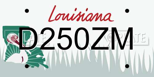 D250ZM Louisiana License Plate