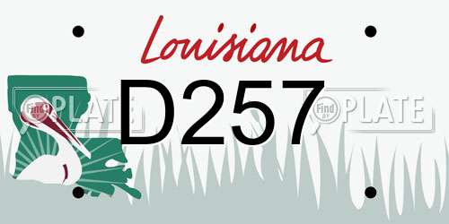 D257 Louisiana License Plate