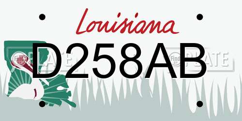 D258AB Louisiana License Plate