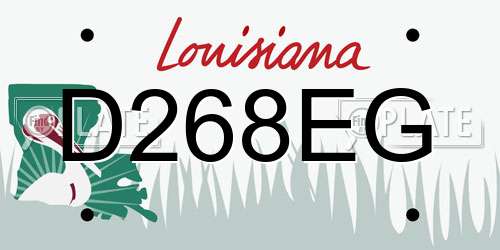 D268EG Louisiana License Plate