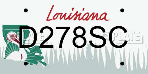 D278SC Louisiana License Plate