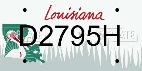D2795H Louisiana License Plate
