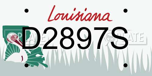 D2897S Louisiana License Plate
