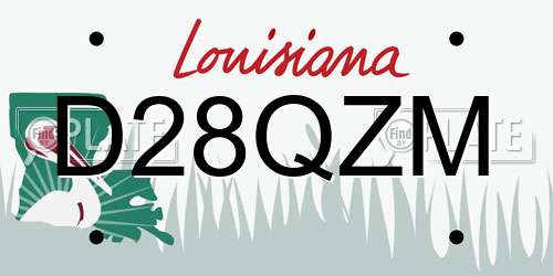 D28QZM Louisiana License Plate