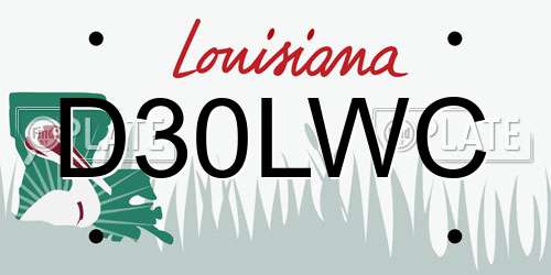 D30LWC Louisiana License Plate