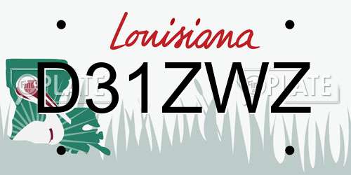 D31ZWZ Louisiana License Plate