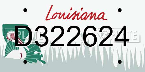 D322624 Louisiana License Plate
