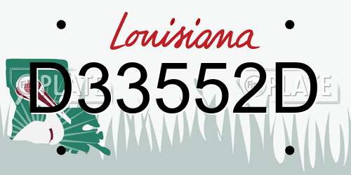 D33552D Louisiana License Plate