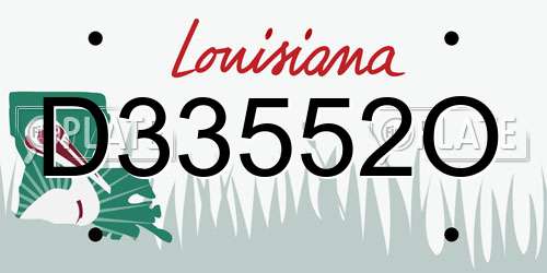 D33552O Louisiana License Plate