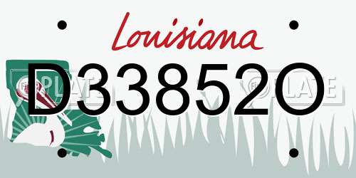 D33852O Louisiana License Plate