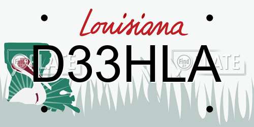 D33HLA Louisiana License Plate