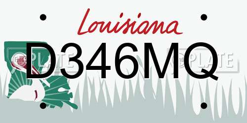 D346MQ Louisiana License Plate