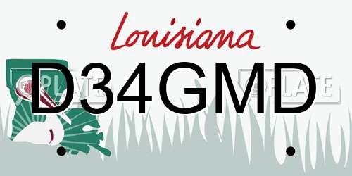 D34GMD Louisiana License Plate