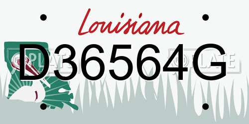 D36564G Louisiana License Plate