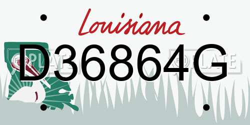 D36864G Louisiana License Plate