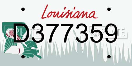 D377359 Louisiana License Plate
