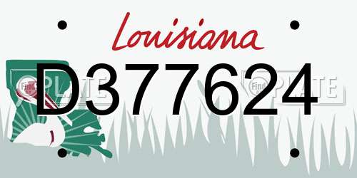 D377624 Louisiana License Plate