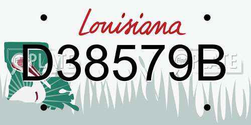 D38579B Louisiana License Plate