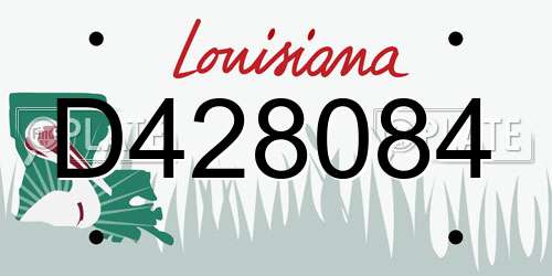 D428084 Louisiana License Plate