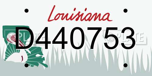 D440753 Louisiana License Plate