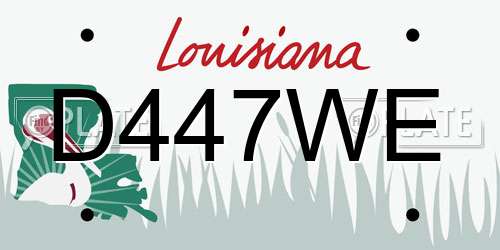 D447WE Louisiana License Plate