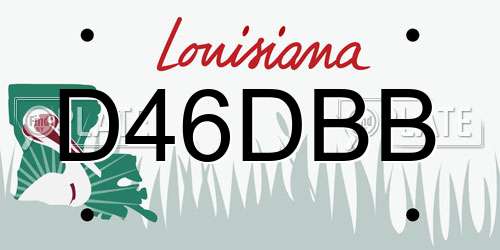 D46DBB Louisiana License Plate