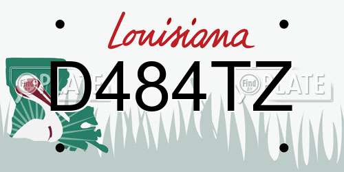 D484TZ Louisiana License Plate
