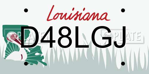 D48LGJ Louisiana License Plate