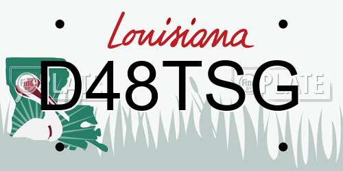 D48TSG Louisiana License Plate