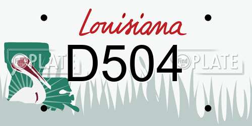 D504 Louisiana License Plate