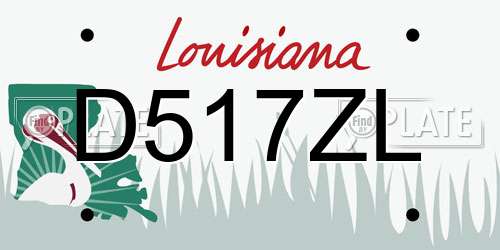 D517ZL Louisiana License Plate
