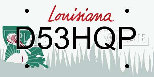 D53HQP Louisiana License Plate