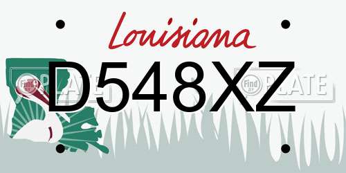 D548XZ Louisiana License Plate