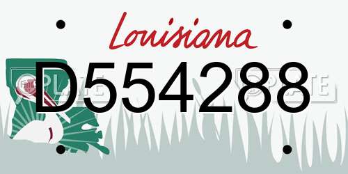 D554288 Louisiana License Plate