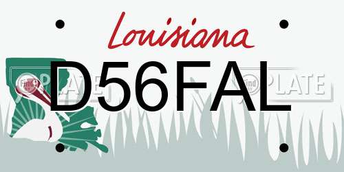 D56FAL Louisiana License Plate