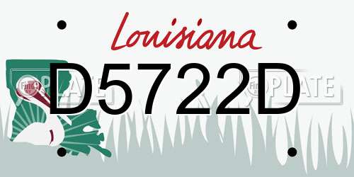 D5722D Louisiana License Plate
