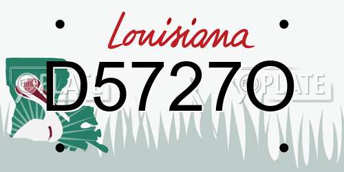 D5727O Louisiana License Plate