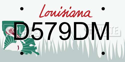 D579DM Louisiana License Plate