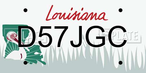D57JGC Louisiana License Plate