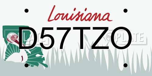 D57TZO Louisiana License Plate