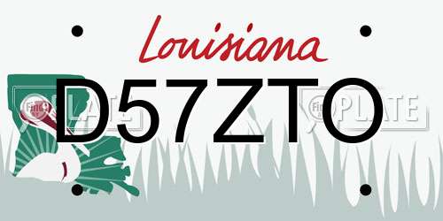 D57ZTO Louisiana License Plate