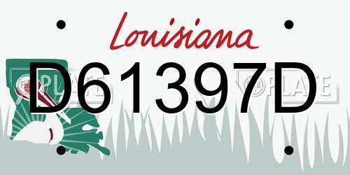 D61397D Louisiana License Plate