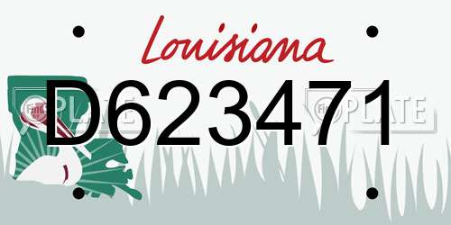 D623471 Louisiana License Plate