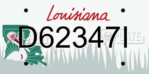 D62347I Louisiana License Plate
