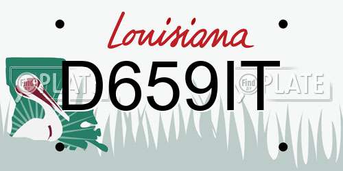 D659IT Louisiana License Plate