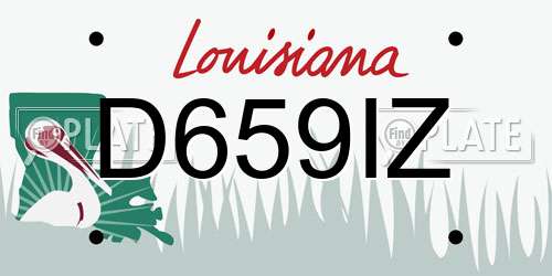 D659IZ Louisiana License Plate